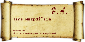 Hirs Aszpázia névjegykártya